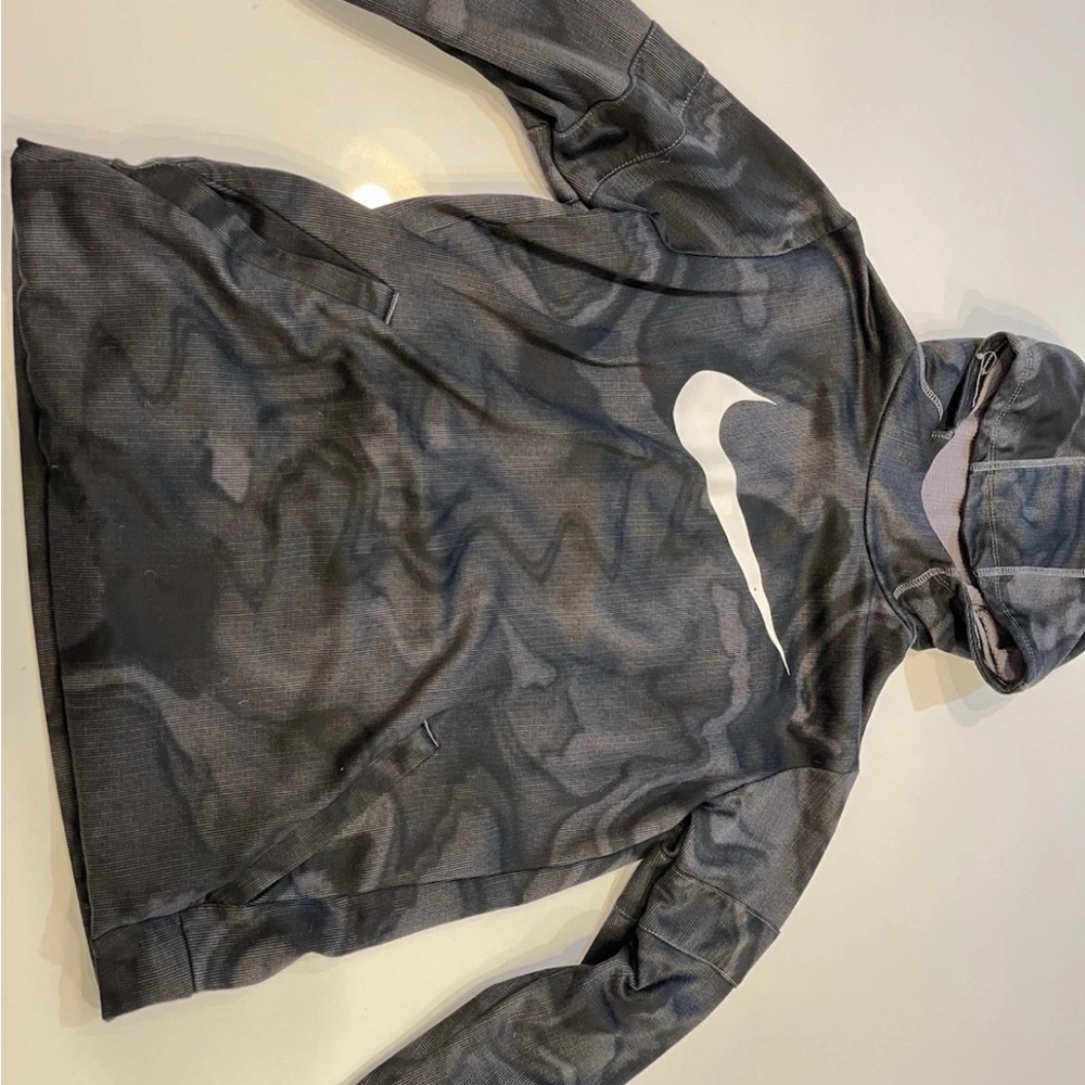 Nike Men's Black and Gray Camo Performance Jacket